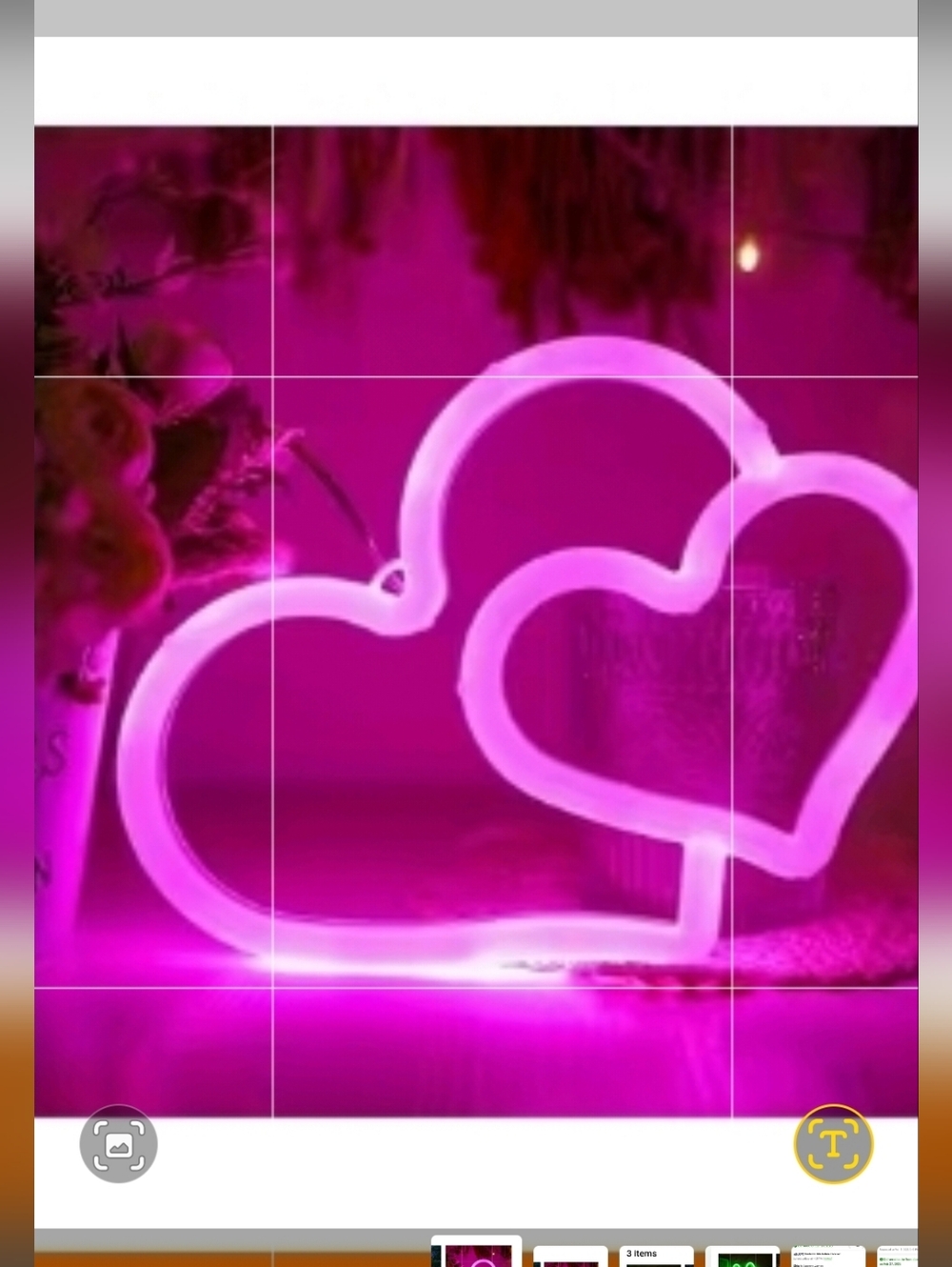 Double Heart Neon LED Light - White